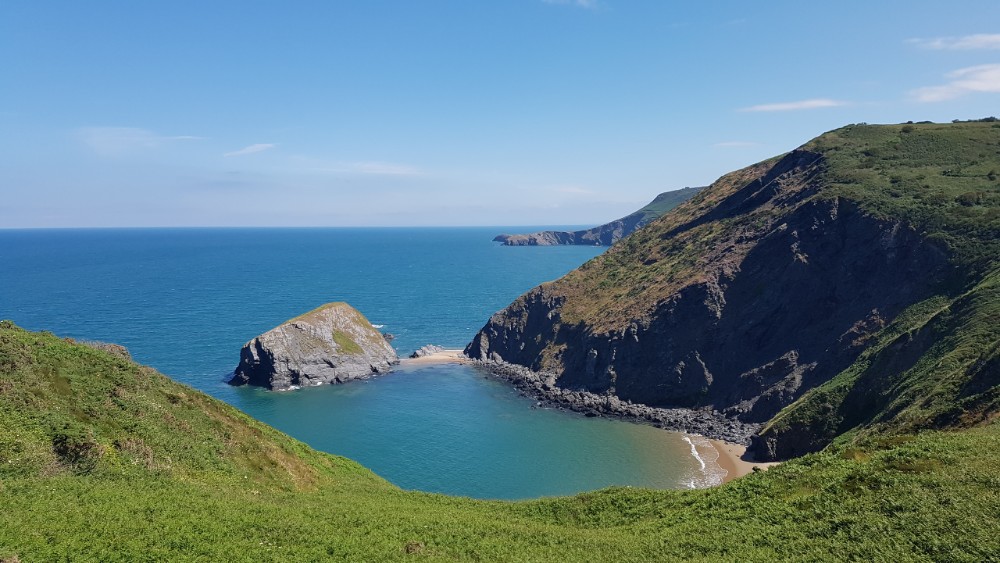 Traeth Bach Beach view from Wales Coast Path between Penbryn & Llangrannog